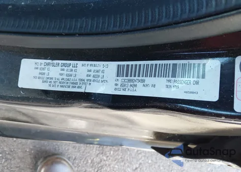 2013 Chrysler 200 Touring из США, поврежденный, VIN 1C3CCBBB8DN734980